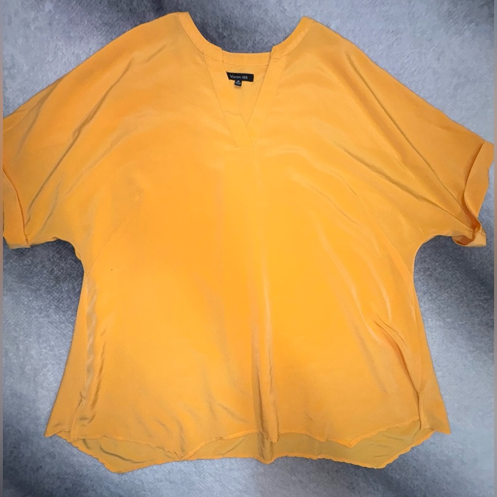 Vision 155 Orange Sherbert Casual‎ Office Lifestyle Blouse Top  M